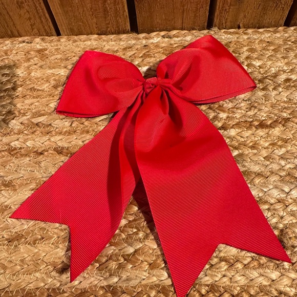 New Two Hand Crafted Big Hair Bows One Red/One Blue - Picture 3 of 6